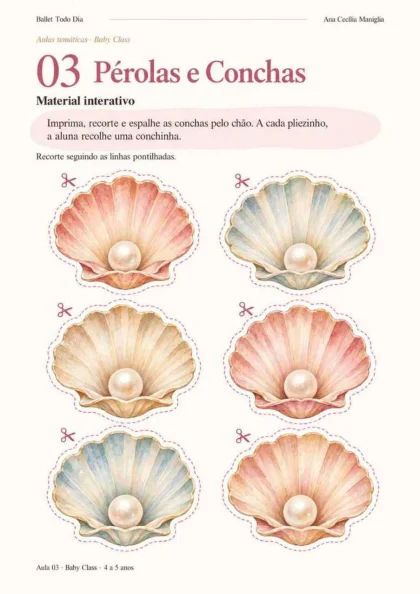 Páginas de materiais interativos selecionadas, passando em sequência